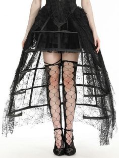 KW354 Gothic Black Skirt For Cosplay, Gothic Ruffled Skirt For Cosplay, Victorian Cage Skirt, Steampunk Cage Skirt, Gothic High-waist Mini Skirt For Alternative Fashion