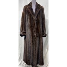 Mahogany Mink Coat Natural Turn Up Cuffs (57009). Fur Sample Sale Size: 10/12/14 Button Up Front, 2 Pockets Length: 53 Inch From The Base Of The Collar To The Bottom Of The Hem Bust: 50.5 Inch Measured From Far Left Side To Far Right Side Underneath Armpit From The Inside Arms: 30 Inch From The Inside Of The Collar To End Of The Sleeve Sweep: 76 Inch From The Side To Side Along The Bottom Classic Mink-colored Formal Outerwear, Classic Mink Color Formal Outerwear, Mink Coats, Fur Coat Fashion, Mink Coat, Sample Sale, Heartland, Turn Up, Right Side