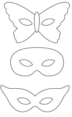 three masks with butterflies on them