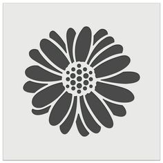 a black and white flower on a gray background