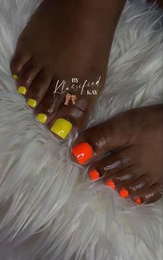 Neon Toe Nails, Orange Toe Nails, Nails Feet, Nails Beach