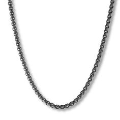 This versatile men's box chain necklace is 24 inches in length and crafted of black ion-plated stainless steel. The chain is approximately 3.5mm wide and fastens with a lobster clasp. Mens Chain, Jewelry Advice, Box Chain Necklace, Gifts For Fiance, Mens Gold Bracelets, Gold Chains For Men, Mens Chain Necklace, Mens Gold, Necklace Black