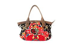 A beautiful women's shoulder bag, handcrafted by Thai Artisans that features applique fabric, red vintage, black cotton lining, adorned with bells. Straps: 9" (24cm)  Dimensions: Approx Length: 17" (43cm) Approx Height: 12" (31cm) FREE gift with every purchase! Limited Edition Bag, Northern Thailand, Leather Shoulder Handbags, Handmade Handbags, Free Bracelet, Applique Fabric, Gifts For Wine Lovers, Love Sewing, Beaded Keychains