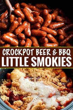 crockpot beer and bbq little smokies recipe in the slow cooker