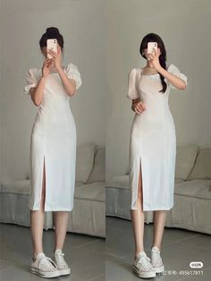 Pose Reference In Dress, Pretty White Outfits, Ootd Classy Elegant, Dress Promnight, Body Fit Dress, Sunday Dress Design, Outfits Men Summer, Outfits Aesthetic Summer, Aesthetic Summer Outfits