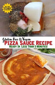 gluten free and vegan pizza sauce recipe ready in less than 5 minutes