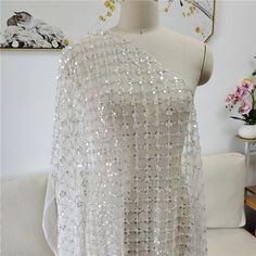 luxury sequins lace fabric with pearl beaded perfect for bridal wear, wedding gowns, woman dress. Color : off white Wide : 130cm. Price is for 1 yard long. We will ship in one piece continue without cutting if you order more than 1 quantity. Very exquisite and romantic. It can be used for wedding dress, prom dress, bridal wear, tops, garment fabric, bodice, curtains and etc... About the shipping, If you select shipping by general shipping, usually needs about 7-20 business days, some remote coun Lace Fabric Diy, Fashionable Dress, Beads Embroidery, Beaded Lace Fabric, Embroidered Lace Fabric, Garment Fabric, Bridal Fabric, For Wedding Dress, Ladies Gown