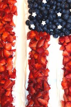 an american flag made out of strawberries and blueberries