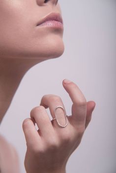 Statement open oval ring Silver Oval Ring, Silver Cleaning, Hammered Band, Shop Accessories, Circle Ring, Oval Ring, Everyday Rings