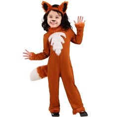 The Fun Costumes Sly Fox Costume for ToddlersLet your child become the sly fox who's full of fun this Halloween when you choose this Girl's Fox Costume Jumpsuit. We know that animal suits are one of the top choices for kids Halloween costumes, which is why we lovingly craft our costumes with extra attention to detail and make sure the materials and design are top notch. We're sure you'll find that this girl's fox suit helps create memorable moments for your family!Product Design:This Girl's Chil Kids Halloween Costumes, Fun Costumes, Costume Jumpsuit, Fox Costume, Animal Costumes, Fox Ears, Toddler Costumes, Red Jumpsuit, White Faux Fur