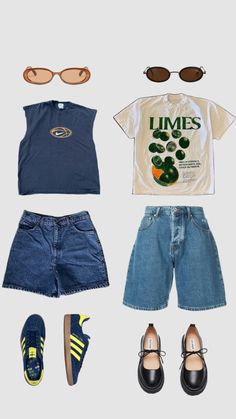 Cute Outfit Ideas For Summer Aesthetic, Layers Summer Outfits, Summer Outfits Moodboard, Funky Vintage Outfits, Garment Friendly Summer Outfits, Mada Graviet, Europe Trip Outfits Summer, Eclectic Summer Outfits, Fresh Summer Outfits