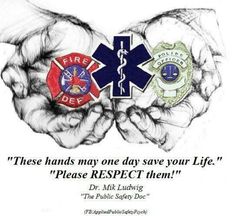 two hands are holding medical badges in the shape of a heart and an emt