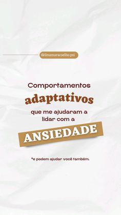 an advertisement with the words, comportamentos adaptativos que me alida