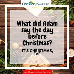 christmas decorations with the words, what did adam say the day before christmas? it's christmas eve