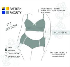 Free Bra Pattern, Bra Sewing Pattern, Bralette Pattern, Bra Plus Size, Bra Sewing, Bra And Panty Set