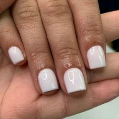 Short White Nails, Short Manicure, Gloss Packaging, Nailart Ideas, Solar Nails, Overlay Nails, Nails Care, Hand Candy, Hard Nails