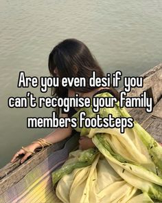 a woman sitting on top of a boat next to the water with text that reads are you