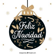 a christmas ornament with the words feliz navidad