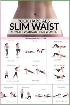 a woman doing the rock hard abs slim waist workout