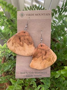 Cherry burl earrings Vermont Native Hardwood Earrings made from selected choice sections of wood. Cherry Burl Looking for a personally selected choice piece of Native Vermont Hardwood? We have a selection of earrings for you. With an artistic eye for color and pattern I come through thousands is matched pieces looking for the cream of the crop The findings are no nickle, stainless steel findings that are hypoallergenic  I am happy to combine shipping and/or gift packaging for multiple items, jus Natural Wood Jewelry With Variations, Natural Wood Jewelry With Natural Variations, Artisan Brown Wood Earrings, Artisan Brown Wooden Earrings, Unique Natural Wood Earrings, The Cream, Light Switch Covers, Gift Packaging, Vermont