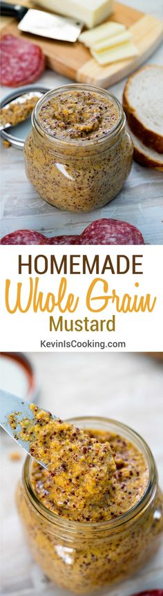 homemade whole grain mustard recipe in a jar