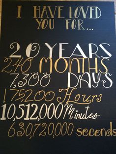 a sign that says i have loved you for 20 years and two months to date