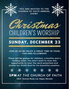 the christmas children's worship flyer