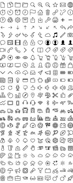 a large set of different types of symbols