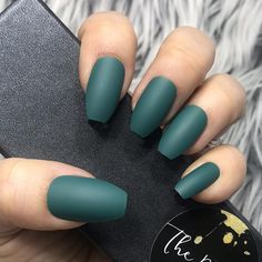 READY TO SHIP-SOLID MATTE TEAL SET Teal Matte Nails, Matte Nail Colors, Matte Nail, Acrylic Coffin, Princess Tiana