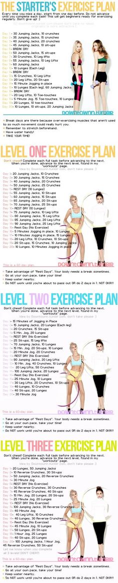 an exercise plan is shown with instructions for the body and core muscles, including exercises to help