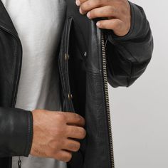 Need an original leather? Best Leather NY is offering you a 100% genuine cowhide leather jacket. This black leather jacket is a marvelous piece of originality. You may think you don’t need it, but until you try. Carry pockets, underarm gussets, and an Insulated zip-out thermal liner make it the rider’s favorite for the winter season. Instead of layering too much, you can simply choose one jacket and enjoy your riding for a whole day or two. With its classic design and unmatched comfort, this jac Motorcycle Leather Jacket, Best Leather, Motorcycle Leather, Motorcycle Style, Leather Motorcycle Jacket, Black Leather Jacket, Nice Leather, Winter Season, Cowhide Leather