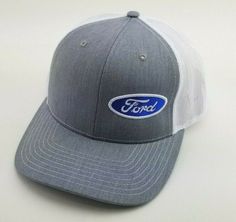 A perfect custom Ford trucker hat with a 3D embroidery on a Richardson 112, perfect as a sports gift or just because it reminded you of them! With a snapback adjustment Ford cap fits about almost anyone! --Richardson 112 Trucker cap --Heather Gray/White --Structured --Mid-profile  --Six-panel --Snapback closure You rather have it in another color or hat style? Reach out to us as we may create it for you Ford Hat, Ford Logo, Cap Fits, 3d Embroidery, Logo Emblem, Hat Style, White Mesh, Sports Gifts, Hat Cap