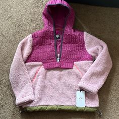 Nwt Ugg Sherpa Half Zip Pullover Ugg Janey Sherpa, Ugg Laken Jacket, Pink Sherpa Jacket, Ralph Lauren Fleece Zipup Pink, Ugg Jacket, Pink Fleece Hooded Jacket With Double-lined Hood, Half Zip Pullover, Pullover Jacket, Womens Uggs