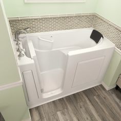 Gelcoat Premium Series 30 in. x 60 in. Soaking Walk-In Tub fits in a standard-size bath space — fully equipped, the Premium Series offers all the latest in safety and comfort features with the most advanced therapeutic options American Standard 29.75-in x 59.5-in White Gel-coated Fiberglass Walk-In Soaking Bathtub with Faucet, Hand Shower and Drain (Left Drain) Air Bathtub, Spa Bathtub, Walk In Bath, Walk In Bathtub, Walk In Tubs, Whirlpool Tub, Built In Seating, Whirlpool Bathtub, Soaking Bathtubs