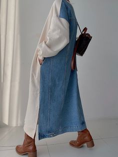 Ropa Upcycling, Looks Jeans, Mode Abaya, Modest Fashion Outfits, Abayas Fashion, Mode Inspo, Denim Design, Mode Inspiration, Looks Vintage