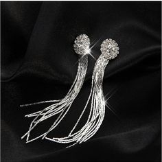 Earrings For Women Long Earrings Oorbellen Exquisite, Beautiful, And Easy To Wear. (Metal Color : Silver Personality Temperament, Silver Tassel Earrings, Long Silver Earrings, Steampunk Earrings, Punk Earrings, Bridal Wedding Earrings, Long Tassel Earrings, Long Drop Earrings, Holiday Jewelry