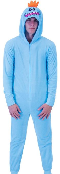 PRICES MAY VARY. This onesie features a butt flap that closes with velcro and 2 buttons. I'm Mr. Meeseeks! Look at me! Unisex Officially Licensed Cartoon Network onesie 100% Polyester. This onesie features a butt flap that closes with velcro and 2 buttons. Adult Unisex. Officially Licensed. Rick And Morty Meeseeks, Rick And Morty Mr Meeseeks, Mr Meeseeks, Blue Clothing, Adult Swim, Geek Girls, Rick And Morty, Mens Costumes, Churchill