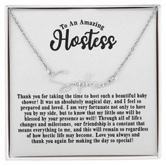 a necklace that says to an amazing hostess