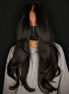 Super Long Hair With Layers, Front Layers Long Hair, Haircut Inspo, Dark Brunette Hair, Hairstyles For Layered Hair, Long Dark Hair, Haircuts Straight Hair