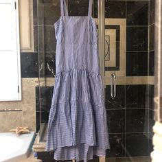 Banana Republic Dress , Size 6, New With Tags. Striped Cotton Daytime Dress, Indigo Dress, Navy Blue Lace Dress, Navy Shirt Dress, Sequin Sheath Dress, Gray Cap, Keyhole Dress, Shimmer Dress, Grey Midi Dress