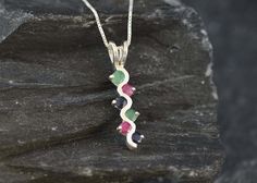 Multistone Pendant set with a Natural Emerald, Sapphire & Ruby, all in a diamond cut & natural colors, at 3mm each, 1 Carat combined, sourced from Burma & Colombia. Layering Necklace in Colorful style made of Solid 925 Sterling Silver ☞ made to last. Free Silver Chain with every Pendant order, 18 inch Silver chain (46 cm) ✓ Matching Ring: www.etsy.com/listing/716759842 Matching Earrings: www.etsy.com/listing/725689612 May, July & September Birthstone - Genuine & Natural Stones ❀  ⌛Last Pendant l Multicolor Sterling Silver Birthstone Necklace, Multicolor Natural Stones Jewelry For Anniversary, Pendant Minimalist, Necklace Colorful, Real Jewelry, Ruby Sapphire, Layering Necklace, Drop Pendant, Natural Emerald