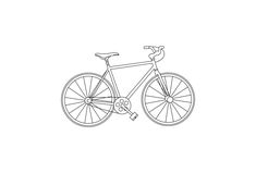 a drawing of a bicycle on a white background