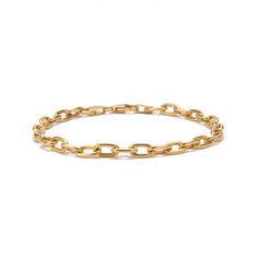 Large Oval Cable Chain Bracelet 7 inch in 14K Yellow Gold - M. Flynn Luxury Timeless Oval Chain Bracelet, Luxury Oval Link Gold Bracelet Fine Jewelry, Luxury Gold Bracelet With Oval Link Cable Chain, Cable Chain, Link Bracelets, Chain Bracelet, Cable, White Gold, Yellow Gold