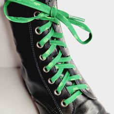 Help make the world a little brighter! Our unique shamrock shoelaces add just a splash of fun to your running shoes.  They are a hit with kids, teenagers, and adults. Each set of laces are hand-made and lightweight.  You'll be on cloud nine when you lace up in a pair of these laces. Green shoelaces with green shamrocks. Purchase is for 1 pair (2) of thin shoelaces. These laces will measure approx. 40 inches. Shoelaces are handmade in a smoke-free and pet-free studio.  As soon as your purchase is made, your laces will be packaged up and sent out to you.  Need custom laces? Find the custom laces listing or message me. I would love to create something for you. https://www.etsy.com/listing/1155383793/ Get back to my shop, lilfoxdesign.etsy.com Green Shamrock, On Cloud Nine, Lucky Green, Flats Patterns, Handmade Gift Wrap, Shoe Insoles, Green Cotton, Cotton Lace, Tennis Shoes