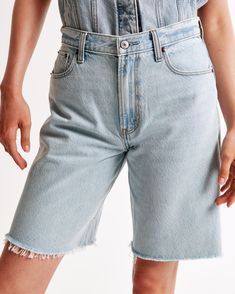 Embrace the nostalgia of the early 2000s with Abercrombie & Fitch's Women's Mid Rise Loose Shorts. These denim shorts are a perfect blend of comfort and retro style, tailored to enhance your casual wardrobe.

- Size: 36
- Color: Medium Wash
- Material: Cotton, Lyocell
- Gender: Female
- Features: Mid-rise, 10-inch inseam, loose fit through the leg, frayed hem

Crafted from vintage stretch denim, these shorts offer a relaxed fit through the leg, ensuring freedom of movement and a laid-back look. Relaxed Fit Recycled Denim Summer Bottoms, Summer Relaxed Fit Recycled Denim Bottoms, Relaxed Fit Rigid Denim Jeans In Short Length, Short Recycled Denim Bottoms With Relaxed Fit, Recycled Denim Shorts With Relaxed Fit, Spring Short Length Recycled Denim Bottoms, Relaxed Fit Short Jeans In Rigid Denim, Rigid Denim Straight Leg Shorts For Summer, Rigid Denim Bottoms For Summer Everyday Wear