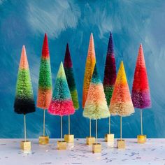 RAINBOW STRIPE SISAL TREE BY GLITTERVILLE Glitterville Decorative Trees LARGE - 16-21" Bonjour Fete - Party Supplies Pom Pom Tree, Tassel Ornament, Friend Ornament, Rainbow Tree, Rainbows Christmas, Leaf Ornament, Glitter Houses, Yarn Pom Pom, Gold Tree