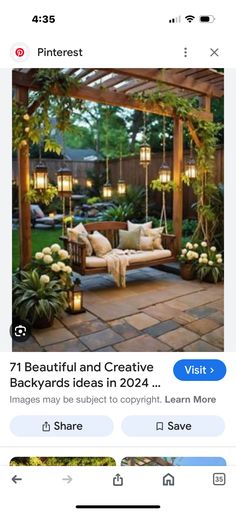 an image of a patio with lights and plants on the outside, as seen on instagram