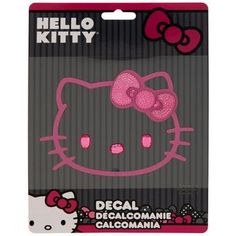 the hello kitty decal is shown in pink