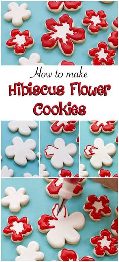 how to make hibicus flower cookies