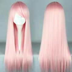 Color:light pink. Size: Length:70 cm/27.30. Fabric material:High temperature wire. Tips: *Please double check above size and consider your measurements before ordering, thank you ^_^ more fashion kawaii products,please visit: http://fashionkawaii.storenvy.com - Online Store Powered by Storenvy Anime Wigs, Straight Hair Extensions, Wig Party, Pink Wig, Long Light, Cat Woman Costume, Head Hair, Costume Wigs, Cosplay Wig